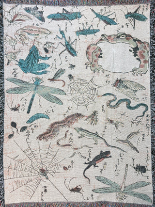 Insects and Small Creatures by Utagawa Yoshimaru Blanket