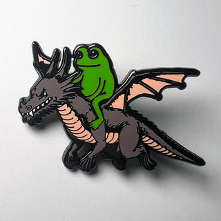 Frog Riding Dragon Pin